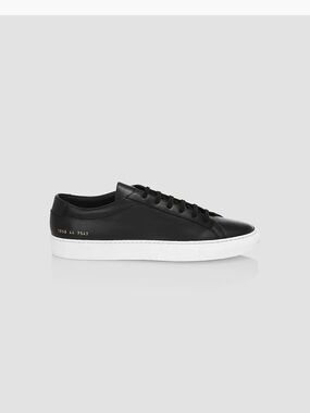 Common Projects Black Leather Low-Top Sneakers with White Sole